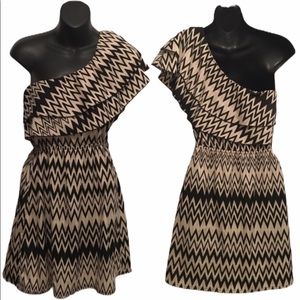 Chevron One Shoulder Dress